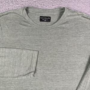 Goodlife Shirt Mens L Green Long Sleeve Crew Neck Tri Blend Soft USA Curve Hem